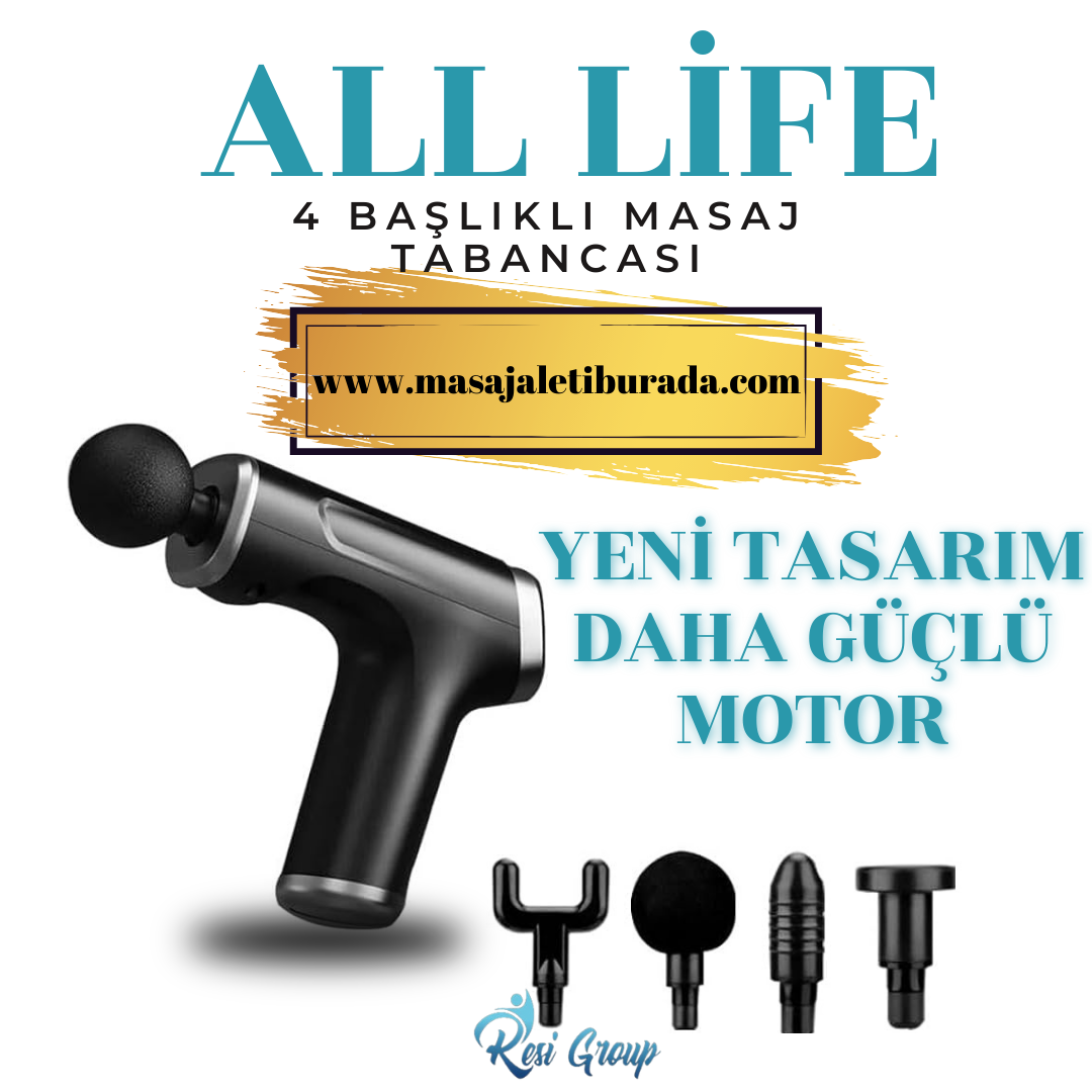 ALL LİFE,SENSÖRLÜ,4 BAŞLIKLI,ŞARJLI MASAJ TABANCASI